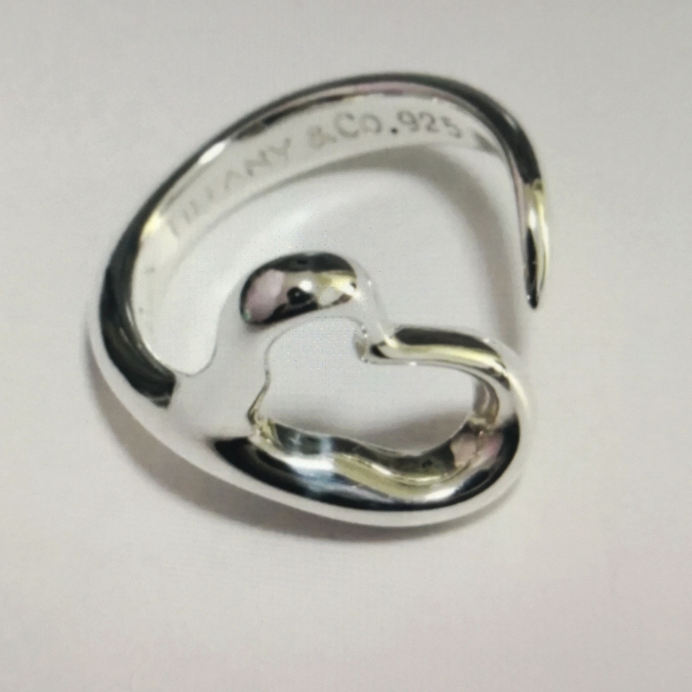 new  TIFFANY & Co. Elsa Peretti Open Heart Ring Silver Size 7